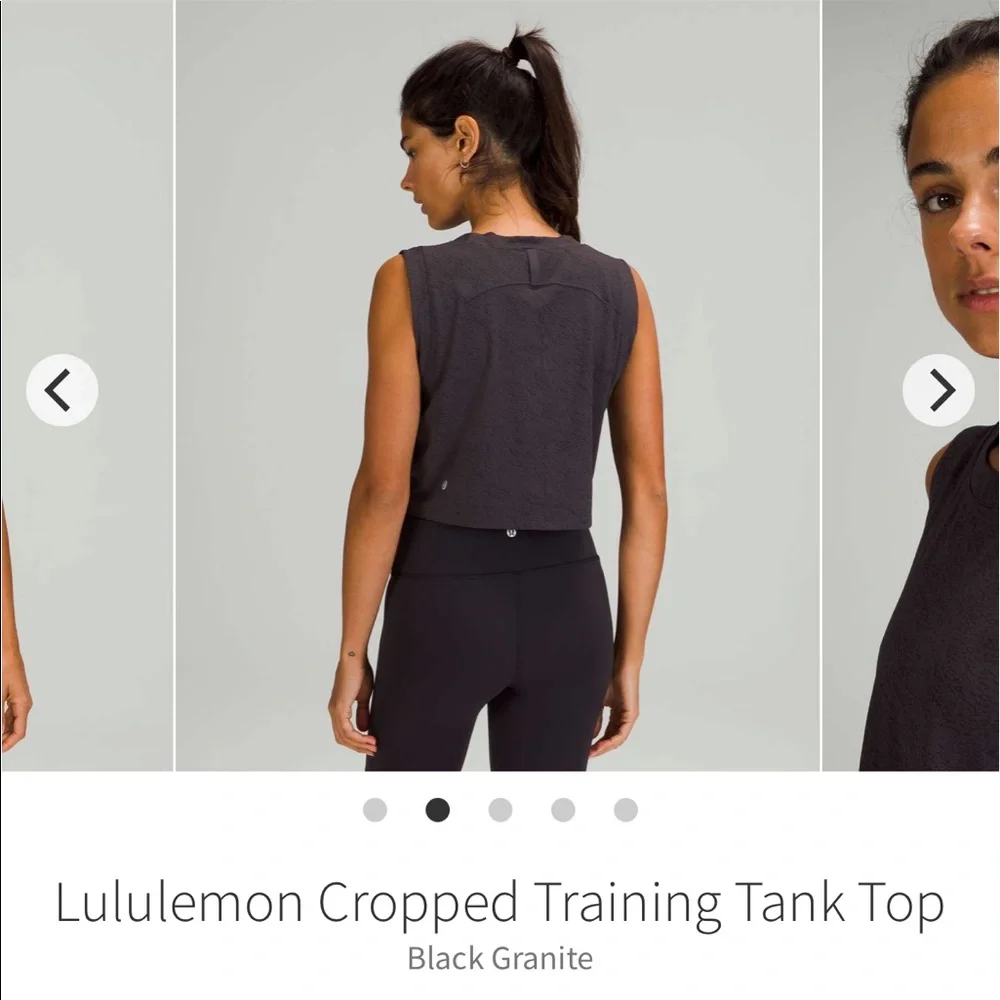 EUC Cropped train tank black granite size 4 lululemon